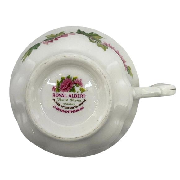Royal Albert November Teacup & Saucer Set Chrysanthemum Month Flower  Bone China - Picture 8 of 16